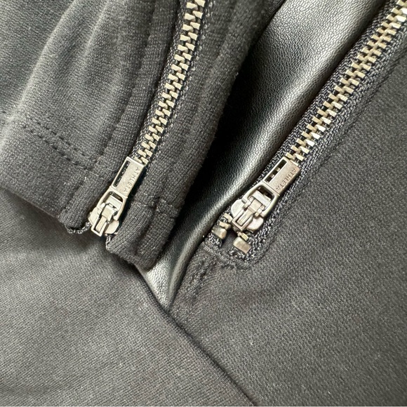 Athleta Siena black leggings, faux leather trim, zipper detail size 6 - Picture 5 of 10